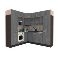 Bucatarie de Colt BIG GENA NEW DR. 210-230, Wenge / Decor K352